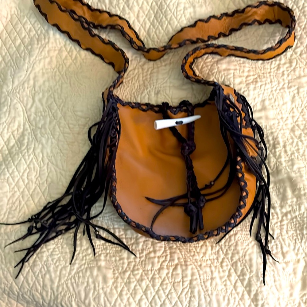 Beautiful Handmade Leather Bag with Fringe